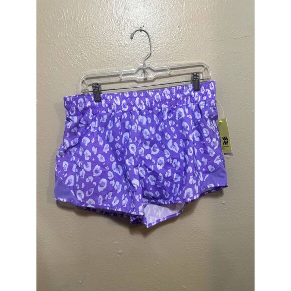 All in Motion Women's Running Shorts‎ Purple Leopard Print Size L